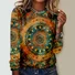 Casual Ethnic Crew Neck Long Sleeve T-shirt