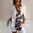 Shirt Collar Long Sleeve Floral Regular Loose Shirt For Women