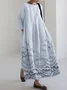 Women 3D Printing Crew Neck Half Sleeve Comfy Vintage Maxi Dress