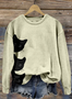 Casual Hoodie Cute Cat Print Hoodie