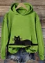 Casual Hoodie Cute Cat Pattern Hoodie