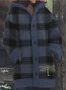Women Wool/Knitting Plaid Long Sleeve Comfy Casual Cardigan