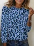 Casual Leopard Crew Neck Long Sleeve T-shirt