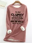 Casual Crew Neck Text Letters Sweatshirt