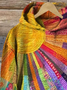Casual Colorful Sun Pattern Comfy Hoodie
