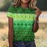 Casual St. Patrick's Day Striped Crew Neck Short Sleeve T-shirt