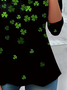 Casual St. Patrick's Day Shamrock Crew Neck Long Sleeve T-shirt