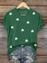 Casual Shamrock Crew Neck Short Sleeve T-shirt