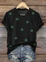 Casual Shamrock Crew Neck Short Sleeve T-shirt