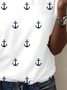 Casual Anchor Crew Neck Short Sleeve T-shirt