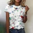 Casual Floral Crew Neck Short Sleeve T-shirt