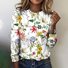 Casual Floral Botanical Print Crew Neck Short Sleeve T-shirt