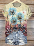 Casual Floral Crew Neck Short Sleeve T-shirt