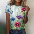 Casual Floral Art Print Crew Neck Short Sleeve T-shirt