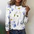 Casual Floral Art Print Crew Neck Long Sleeve T-shirt