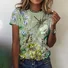 Casual Floral Crew Neck Short Sleeve T-shirt