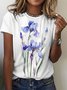 Casual Floral Crew Neck Short Sleeve T-shirt