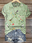 Casual Floral Art Pattern Print Crew Neck Short Sleeve T-shirt
