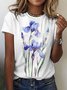 Casual Floral Crew Neck Short Sleeve T-shirt