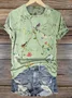 Casual Floral Art Pattern Print Crew Neck Short Sleeve T-shirt