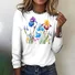Casual Floral Crew Neck Long Sleeve T-shirt