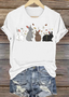 Casual Animal Crew Neck Short Sleeve T-shirt