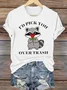 Casual Animal Crew Neck Short Sleeve T-shirt