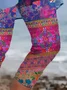 Casual Floral Capris Elastic Waist Printing Leggings