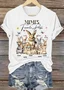 Easter Bunny Print Casual Crew Neck Short Sleeve T-shirt