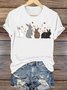 Casual Animal Crew Neck Short Sleeve T-shirt