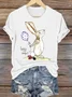 Easter Bunny Print Crew Neck Short Sleeve T-shirt