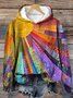 Casual Colorful Sun Pattern Comfy Hoodie