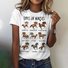 Casual Animal Crew Neck Short Sleeve T-shirt