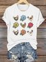 Casual Animal Crew Neck Short Sleeve T-shirt