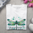 Casual Dragonfly Pattern Crew Neck Long Sleeve T-shirt
