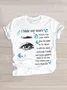 Casual Text Letters Crew Neck Short Sleeve T-shirt