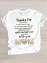 Casual Text Letters Crew Neck Short Sleeve T-shirt