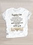 Casual Text Letters Crew Neck Short Sleeve T-shirt