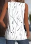 Casual V Neck Abstract Polka Dots Tank Top