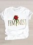 Casual Floral Crew Neck Short Sleeve T-shirt
