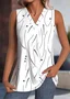 Casual V Neck Abstract Polka Dots Tank Top