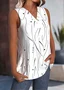 Casual V Neck Abstract Polka Dots Tank Top