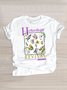 Casual Floral Crew Neck Short Sleeve T-shirt
