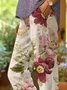 Casual Floral Print Daily H-Line Vintage Linen Pants