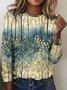 Casual Floral Crew Neck Long Sleeve T-shirt