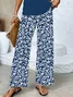 Women Floral Crew Neck Sleeveless Comfy Casual Printing Top With Pants Two-Piece Set