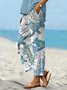 Women Beach Vacation Casual Animal Loose Pants