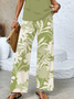 Women Floral Crew Neck Sleeveless Comfy Casual Printing Top With Pants Two-Piece Set