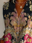 Ethnic Floral Art Print Casual Shirt For Women