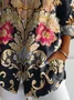 Ethnic Floral Art Print Casual Shirt For Women